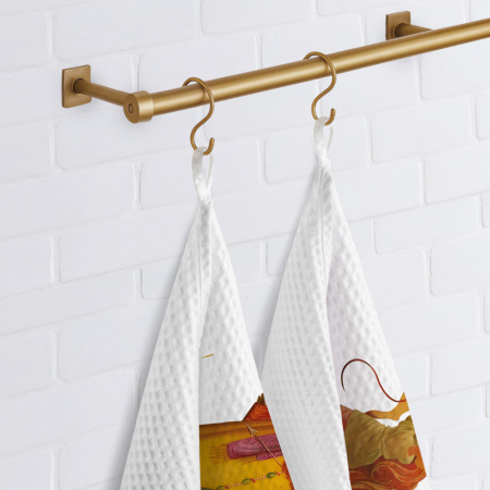 Набор полотенец вафельных Сказки о героях "Федоскино" 40х70